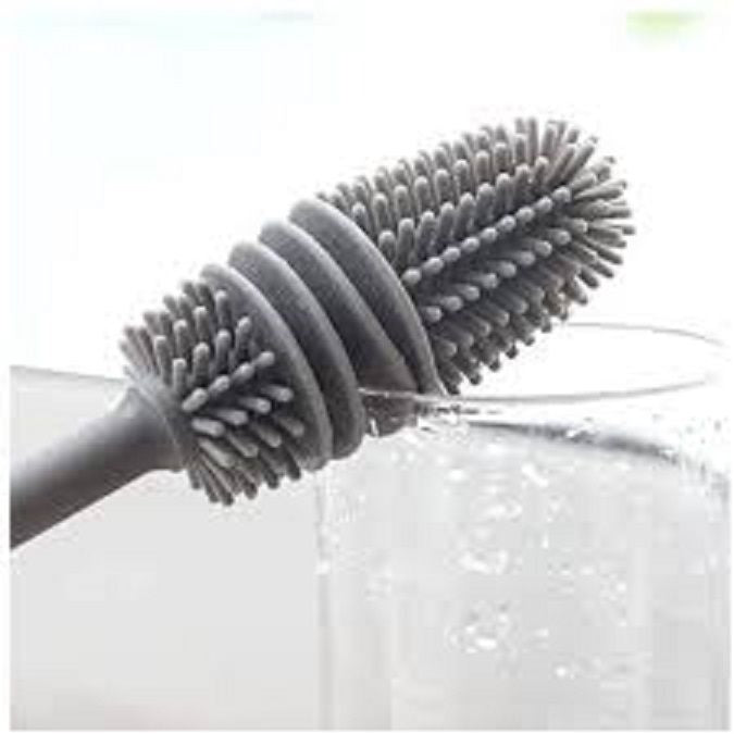 1 Pc - Long Bottle Cleaning Brush for Washing Water Bottle, Narrow Neck Containers, Hydro Flask, Vacuum Sports Bottle, Vase and Glassware - 33 cm - Gr - Oshi.pk - Buy & Sell Online