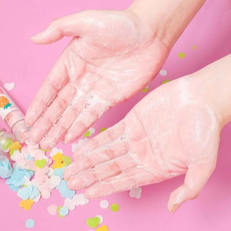 1 PC Paper Soap Random Color Mini Disposable Washing Hand Travel Soap Tube Confetti Flower Travel Soap Paper Washing Hand Mini Soap - Oshi.pk - Buy & Sell Online