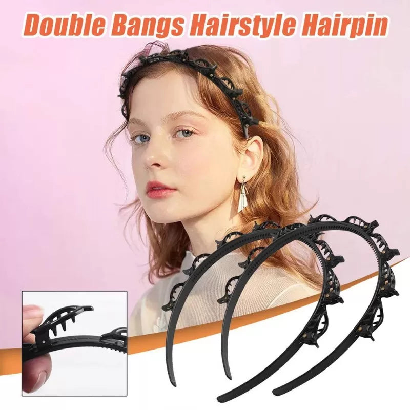 1 Pcs Black Hair Band with Clips Hair Style Twister Hair Bands Hairband Hairstyle Hair Pin Clip Hair Bands Women Girls Hair Accessories - Oshi.pk - Buy & Sell Online