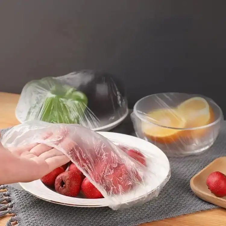 10/100Pcs Disposable Plastic Bag Food Cover Wrap Elastic Food Bags Lids For Fruit Bowls Cup Cap Storage Kitchen organizer Fresh Keeping Saver Bag - Oshi.pk - Buy & Sell Online