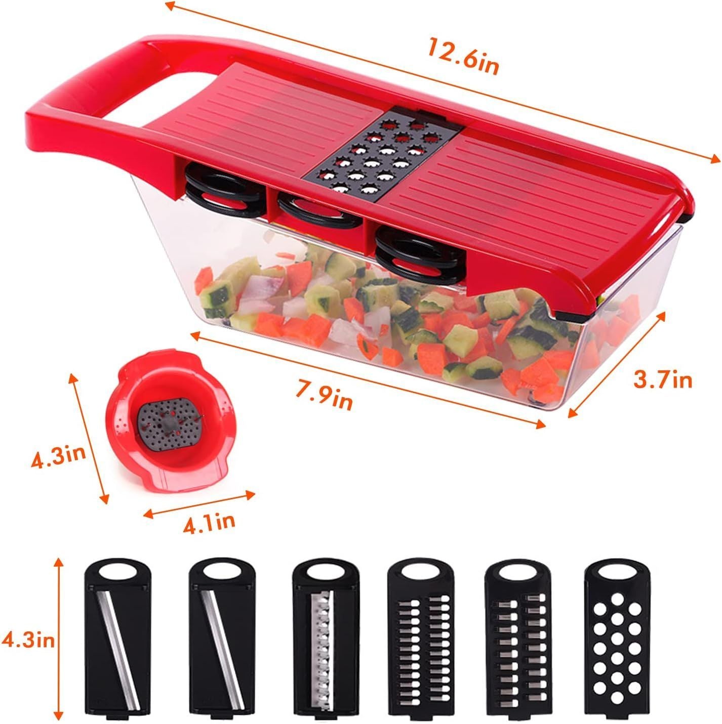 10 In 1 Multi-Function Vegetable And Fruit Chopper, Mandoline Slicer, Onion Potato Cheese Shredder, Salad Spiralizer Cutter, Veggie Grater Dicer Artifact With Vegetable Peeler,Hand Guard And Container - Oshi.pk - Buy & Sell Online