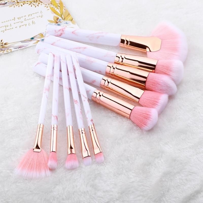 10Pcs Classic Marble Makeup Brush Set Professional Face Eye Makeup Brushes Women Makeup Accessories - Oshi.pk - Buy & Sell Online