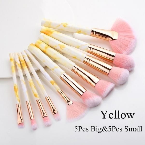 10Pcs Classic Marble Makeup Brush Set Professional Face Eye Makeup Brushes Women Makeup Accessories - Oshi.pk - Buy & Sell Online