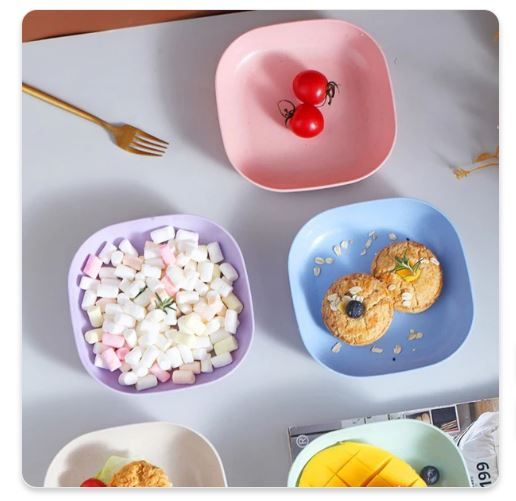 10Pcs Multi-function Spit Bone Plate Set Dish Household Food Grade Plastic Spit Bone Dish Round Plate Square Set Dining Table Garbage Plates Small - Oshi.pk - Buy & Sell Online