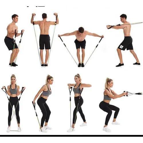 11 Pcs Latex Resistance Band Transform Your Home into a Personal Gym with Our 11-Piece Resistance Band Set! - Oshi.pk - Buy & Sell Online