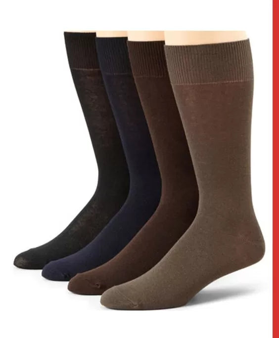 12 Pairs Pack – Cotton Stretchy Dress Socks for Men/Boys