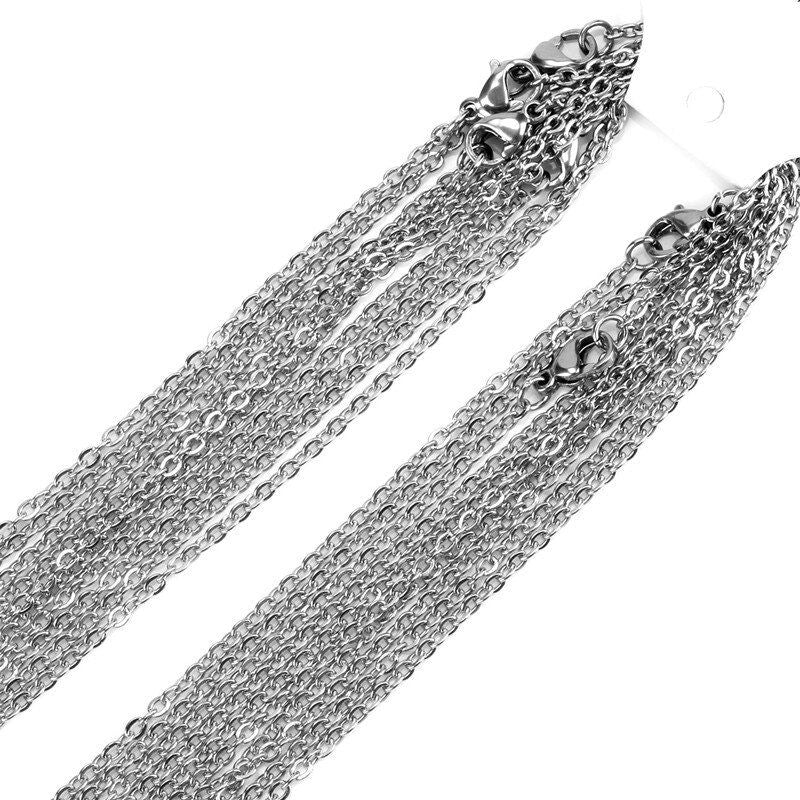 12 Pcs /Lot Fine Curb Link Chains Necklace For Women Jewelry Making Chains Accessories - Oshi.pk - Buy & Sell Online