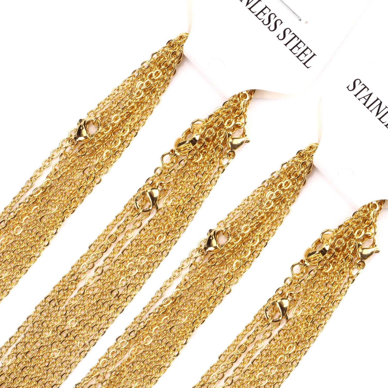 12 Pcs /Lot Fine Curb Link Chains Necklace For Women Jewelry Making Chains Accessories - Oshi.pk - Buy & Sell Online