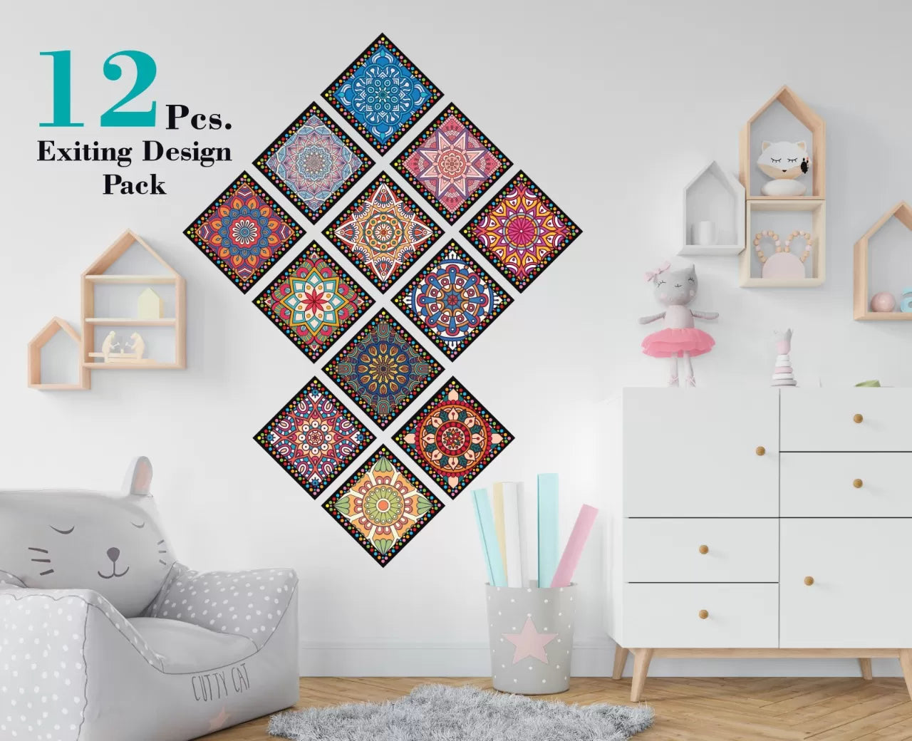 12 pcs Kitchen Oil-proof Stickers High Temperature Wall Stickers - Oshi.pk - Buy & Sell Online