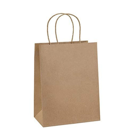 Pack of 40 Paper Bags 8 X 11 X 3 Gift Bags, Party Bags, Shopping Bags, Kraft Bags, Retail Bags, Merchandise Bags, Brown Paper Bags with Handles 110gsm - Oshi.pk - Buy & Sell Online
