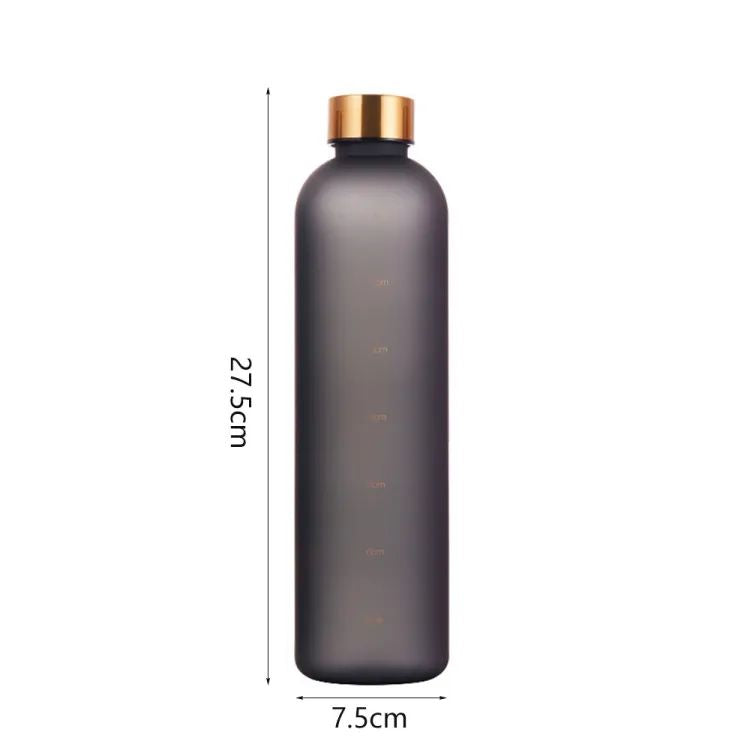 1L Water Bottles For Girls Frosted Motivational Water Bottle With Time Marker Leakproof Outdoor Fitness Sport Drinking Bottle - Oshi.pk - Buy & Sell Online