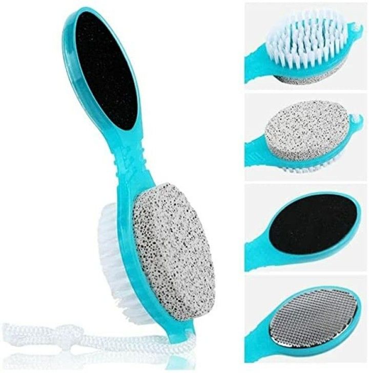 1pc 4 in 1 Pedicure Tool Foot Scrubber Brush Foot File Callus Remover with Foot Rasp Pumice Stone for Dry and Wet Foot Care Tool Bk Sons - Oshi.pk - Buy & Sell Online
