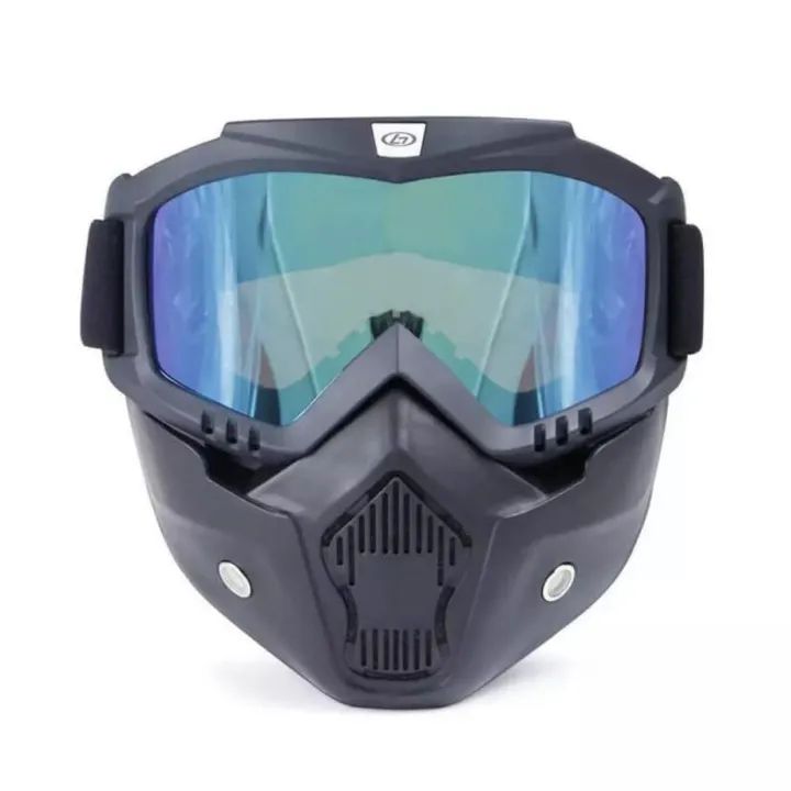 2 In 1 Motorcycle Bike Detachable Helmet Goggles Mask Blue Mercury - Oshi.pk - Buy & Sell Online