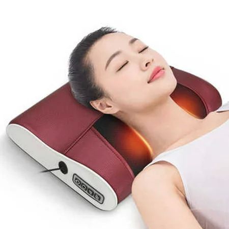 20 heads cervical vertebra massager electric neck waist body neck massage pillow shoulder kneading back massge cushion - Oshi.pk - Buy & Sell Online