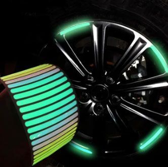 20 Pcs Car Hub Reflective Sticker Car Accessories Decorative Strips General For Use Of Bicycle Automobile And Motorcycle Tyre - Oshi.pk - Buy & Sell Online