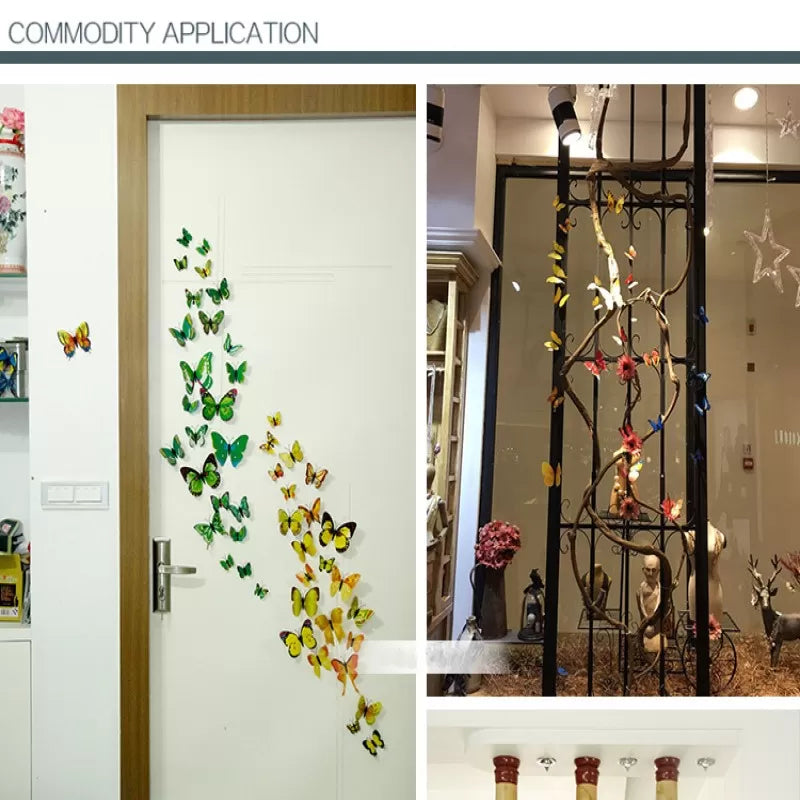 24 Pcs 3D Butterfly Wall Stickers Decoration Magnet Butterflies on the wall DIY Wallpaper 3D PVC - Oshi.pk - Buy & Sell Online