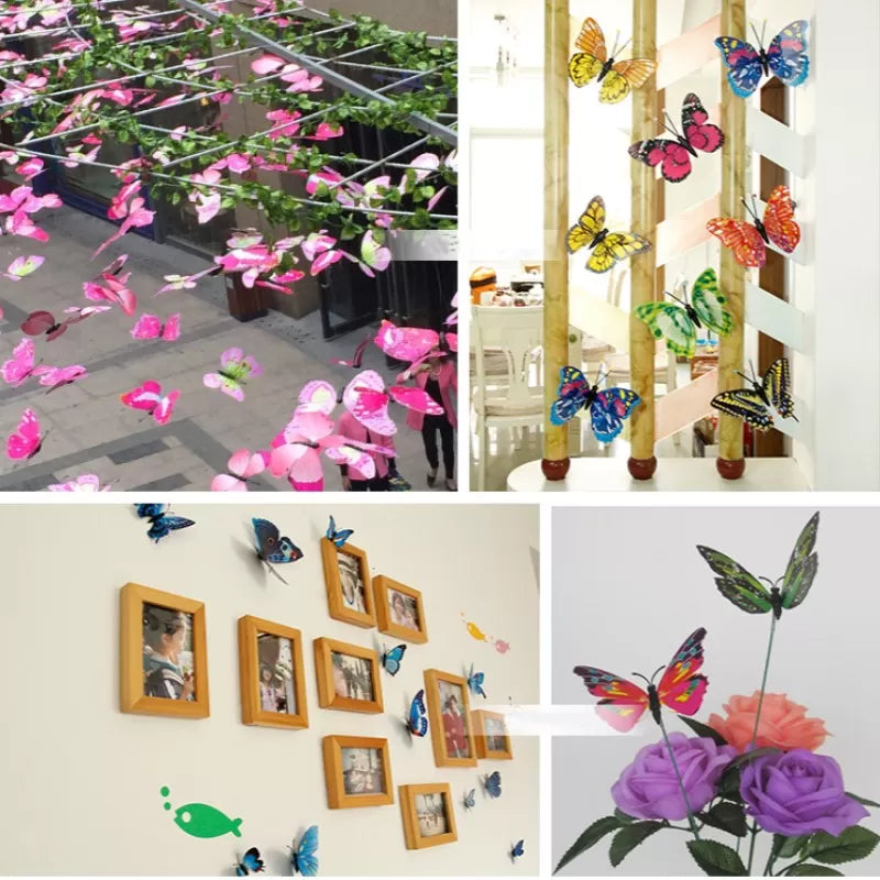 24 Pcs 3D Butterfly Wall Stickers Decoration Magnet Butterflies on the wall DIY Wallpaper 3D PVC - Oshi.pk - Buy & Sell Online