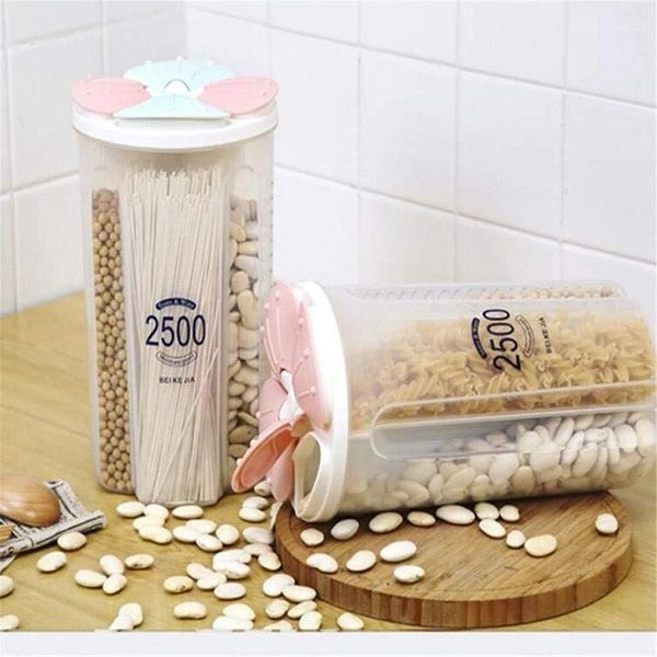2500 ml 4 Grid Cereal & Dry Food Storage Containers Airtight Lid Suitable - Oshi.pk - Buy & Sell Online