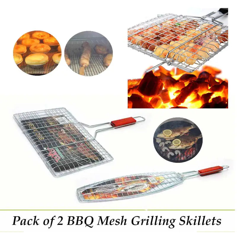 Pack of 2 BBQ Mesh Grilling Skillets(GM) - Oshi.pk - Buy & Sell Online