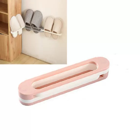 3-in-1 Wall-Mounted Shoe Organizer, Folding Bathroom Slippers Shelf and Shoe Hanger, Self-Adhesive Storage, Towel Racks - Oshi.pk - Buy & Sell Online