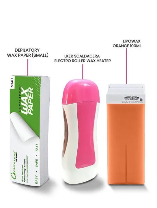3 In 1 Wax Depilatory Refill Machine With Roller Wax And Depilatory Wax Paper Universal Electric Wax Heater - Oshi.pk - Buy & Sell Online