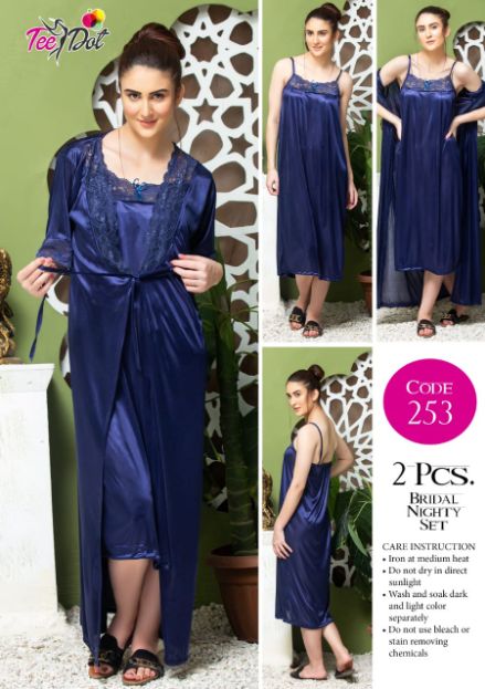 2 Piece Women's Top Relaxing Soft Silk Sleepwear (NN-252-Blue) - Oshi.pk - Buy & Sell Online