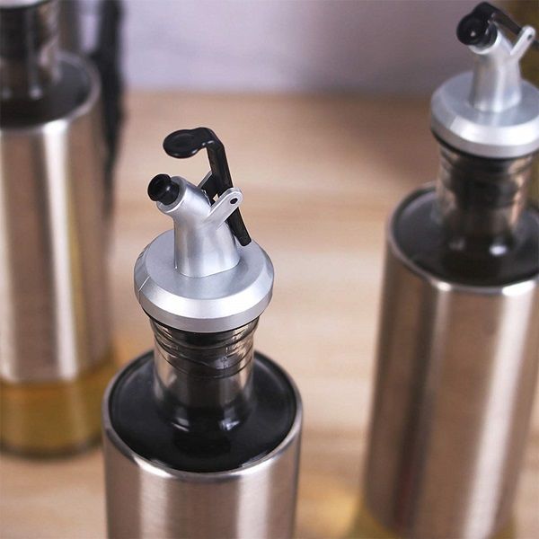 300ml Stainless Steel Olive Oil Dispenser Bottle Glass Cooking Oil & Vinegar - Oshi.pk - Buy & Sell Online