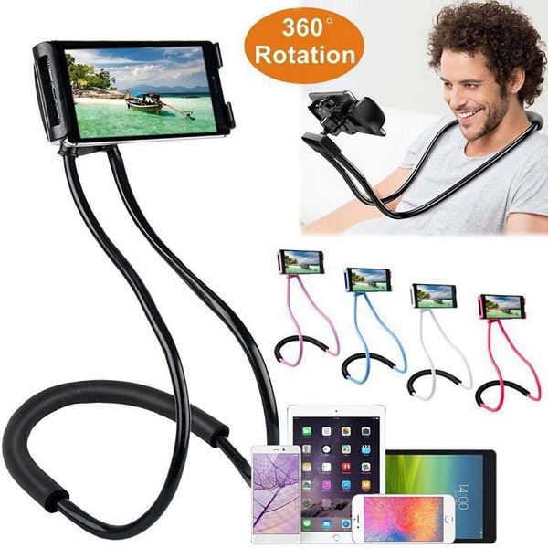 360 Lazy Neck Phone Holder Hanging Phone Stand Flexible Rotating - Oshi.pk - Buy & Sell Online