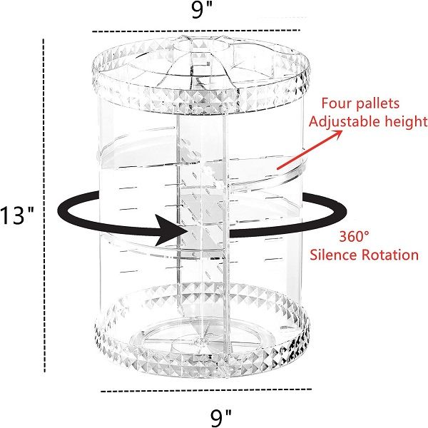 360 Rotating Makeup Organizer Clear Round Spinning Skincare - Oshi.pk - Buy & Sell Online
