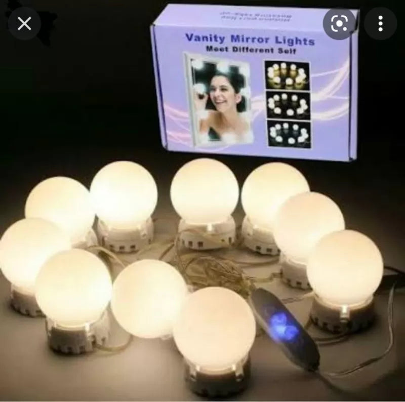 3m Vanity Lights for Mirror(Not Include), 3 Colors Hollywood Style LED Makeup Mirror Lights with 10 Dimmable Bulbs - Oshi.pk - Buy & Sell Online