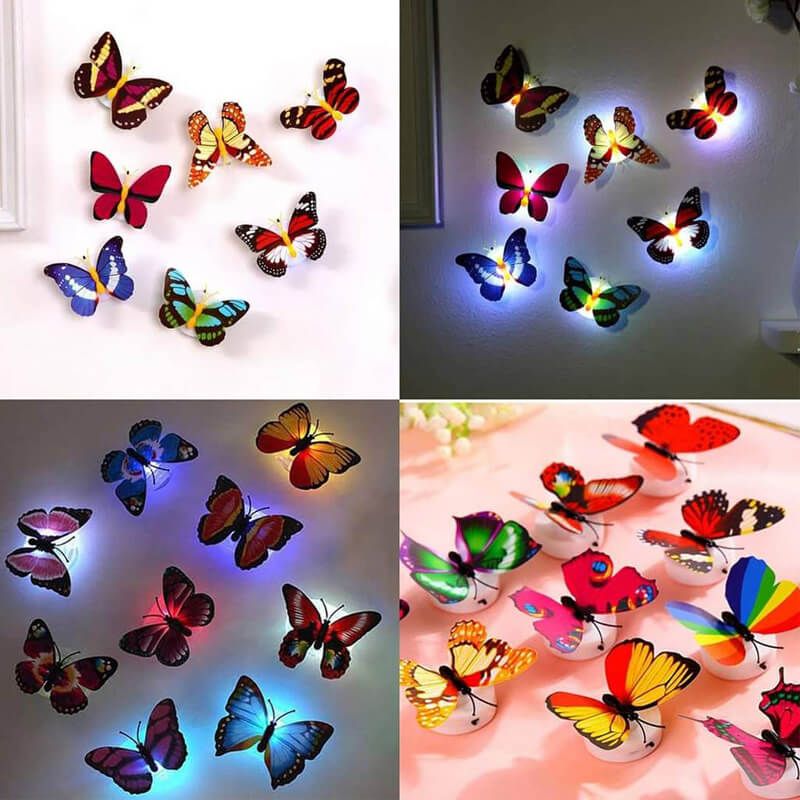 3PCS 3D led butterfly lights - led butterfly lights- room decoration light - room decoration - fairy lights for room decoration - Oshi.pk - Buy & Sell Online