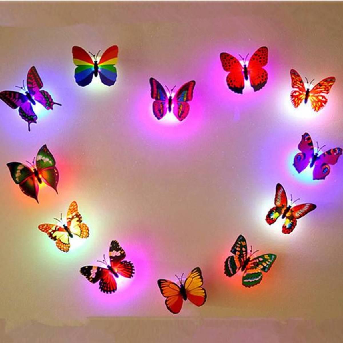 3PCS 3D led butterfly lights - led butterfly lights- room decoration light - room decoration - fairy lights for room decoration - Oshi.pk - Buy & Sell Online