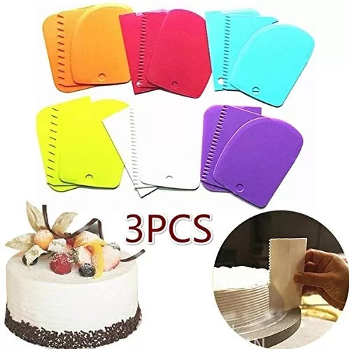 3PCS Set Plastic Cake Spatula, Dough Knife, Cake Decorating Spatula, Fondant Cream Spatula, Pastry Softer Tool - Oshi.pk - Buy & Sell Online