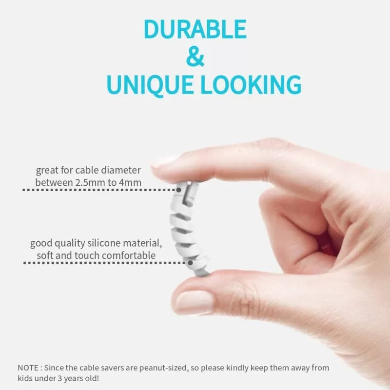 4 Pcs Pack of Spiral Silicone Cable Protectors - Oshi.pk - Buy & Sell Online