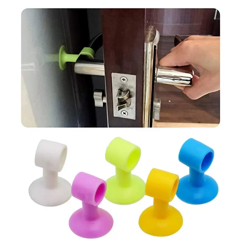 4pcs Silicone Door Stop, Non-Slip Shockproof Bedroom Office Punch Free Muffling Door Stopper Silicone Door Handle Knob Crash Pad Wall Protectors - Oshi.pk - Buy & Sell Online