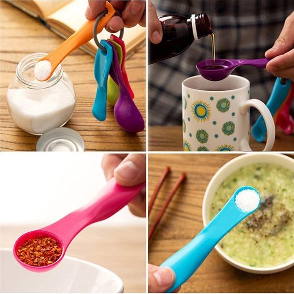 5 in 1 Colorful Plastic Tea Flour Coffee Measuring Spoons - Oshi.pk - Buy & Sell Online