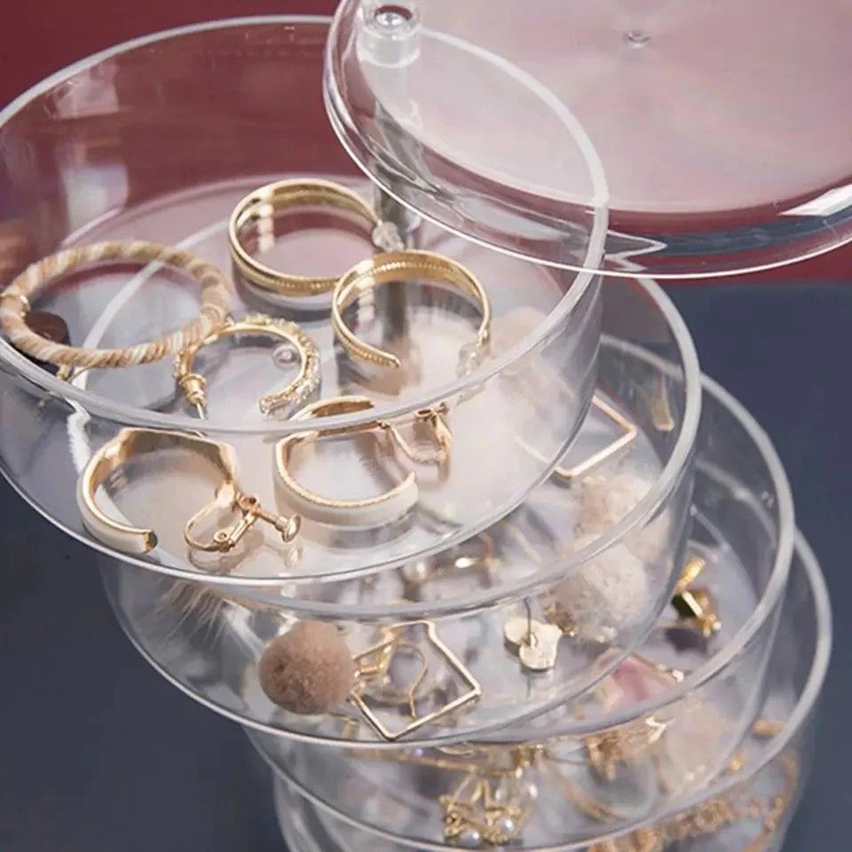 5 Layer Transparent Rotating Jewelry Box - Oshi.pk - Buy & Sell Online