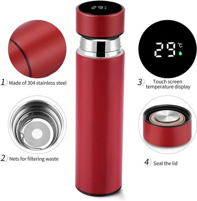 500ML Smart Thermos Water Bottle Led Digital Temperature Display Stainless Steel Coffee Thermal Mugs Intelligent Insulation Cups - Oshi.pk - Buy & Sell Online