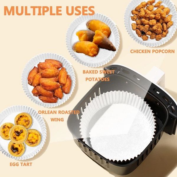 50pcs Air Fryer Disposable Paper Liner Non Toxic & Non Stick White - Oshi.pk - Buy & Sell Online