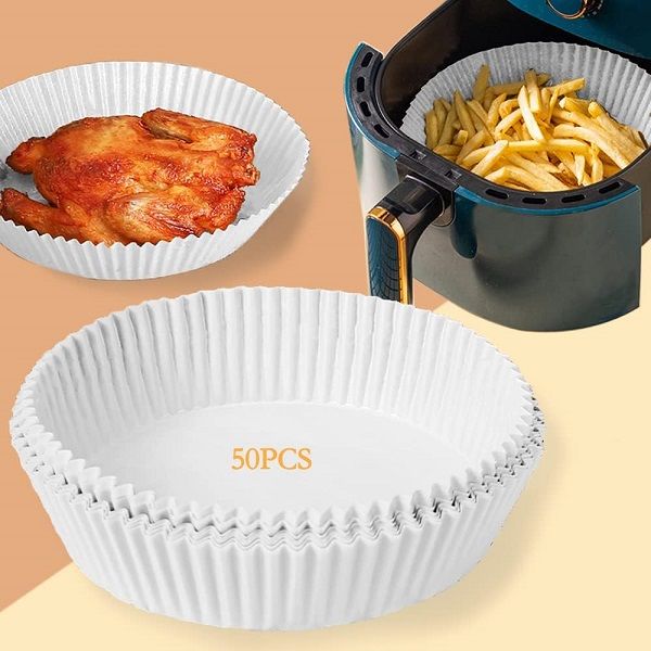50pcs Air Fryer Disposable Paper Liner Non Toxic & Non Stick White - Oshi.pk - Buy & Sell Online