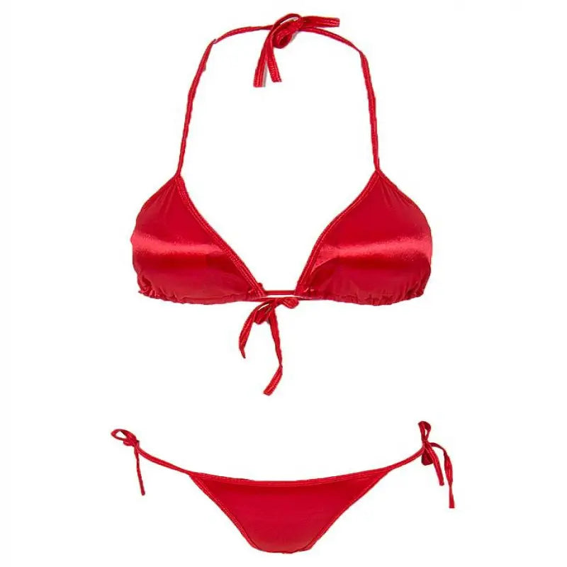 Red Satin Silk Robe Bikini Set - Oshi.pk - Buy & Sell Online