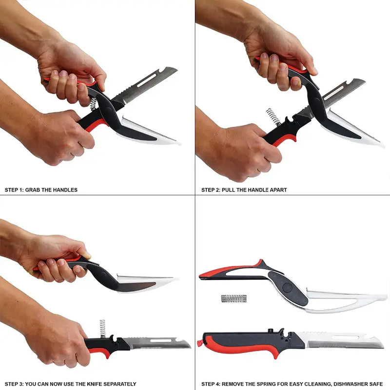 Clever Cutter 6 in 1 Knife & Board Multi-Functional Scissors - Food, Vegetable Chopper with Built-In Cutting Board - Oshi.pk - Buy & Sell Online