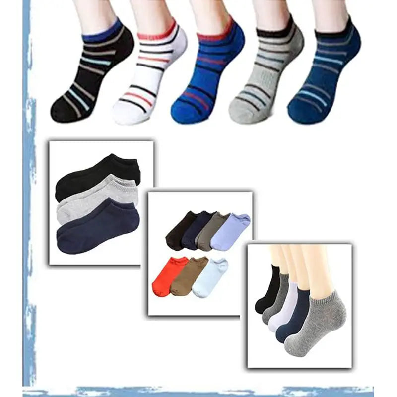Multicolored Cotton Branded Ankle Socks for Men (12 Pack) - Oshi.pk - Buy & Sell Online