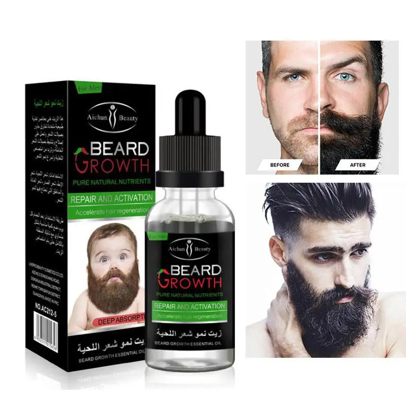 Hair & Beard Growth Essential Oil Enhance Facial Whiskers Nutrition Moustache - Oshi.pk - Buy & Sell Online