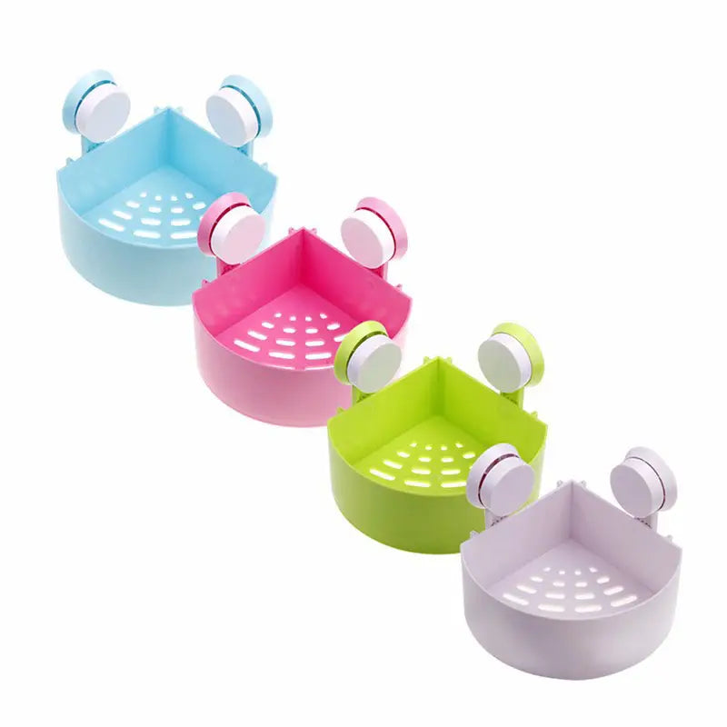 New Lovely Bathroom Corner Storage Rack Organizer Shower Wall Shelf with Suction Cup - Oshi.pk - Buy & Sell Online