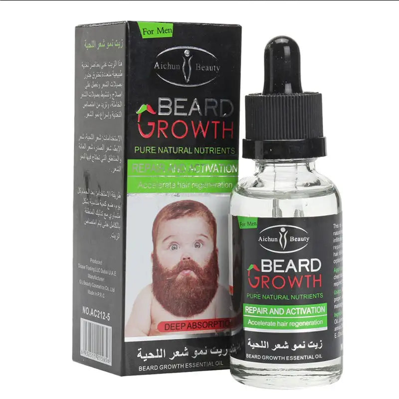 Hair & Beard Growth Essential Oil Enhance Facial Whiskers Nutrition Moustache (Pack of 2) - Oshi.pk - Buy & Sell Online
