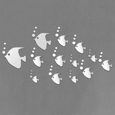 New Beautiful Design 3D DIY Acrylic Silver Mirror Sea Fish Bubble Wall Sticker Home Decal Decor Art (48*36 Inches) - Oshi.pk - Buy & Sell Online