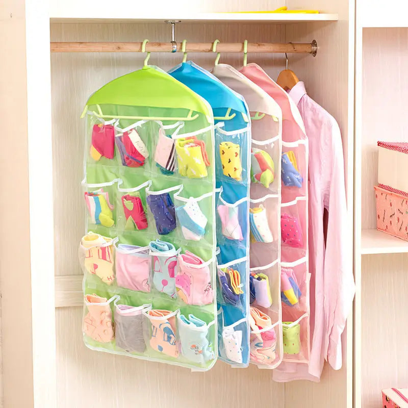 Hanging Closet Organiser Multifunctional 16 Pockets 4 pcs - Oshi.pk - Buy & Sell Online