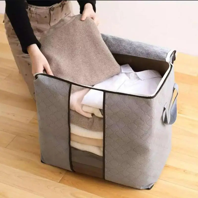 Non-woven Foldable Clothes Quilt Clothes Storage Bag Organizer Box New (Pack of 3) - Oshi.pk - Buy & Sell Online