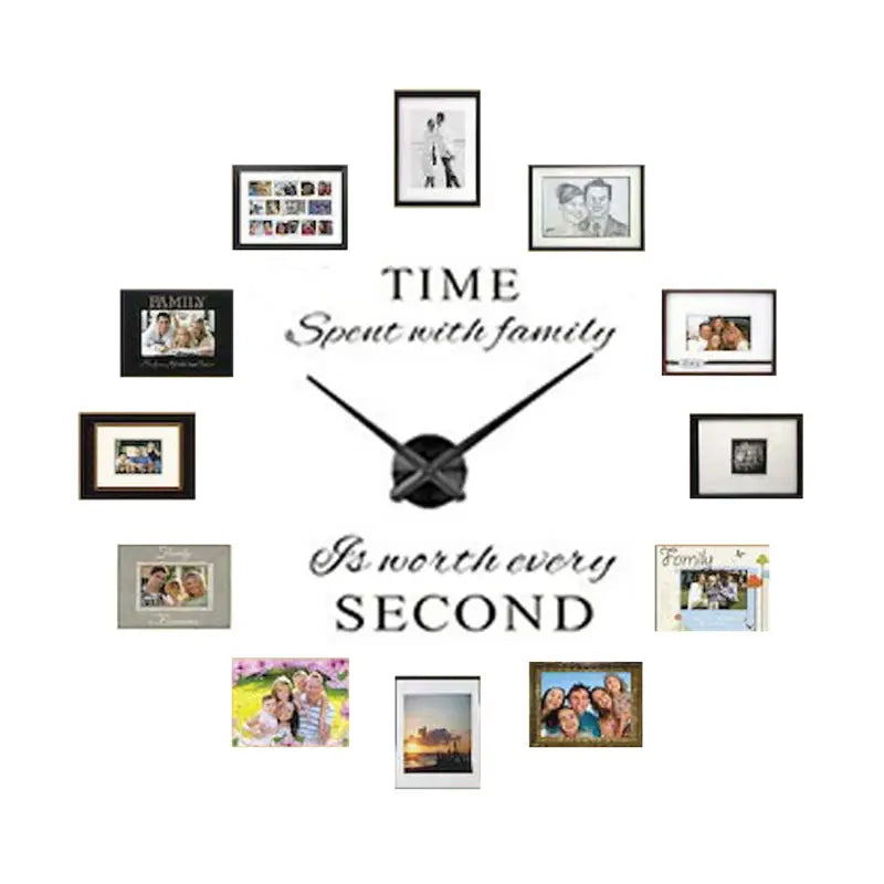 Real Family Frame 2mm DIY 3D Acrylic Wall Clock (42*42) - Oshi.pk - Buy & Sell Online
